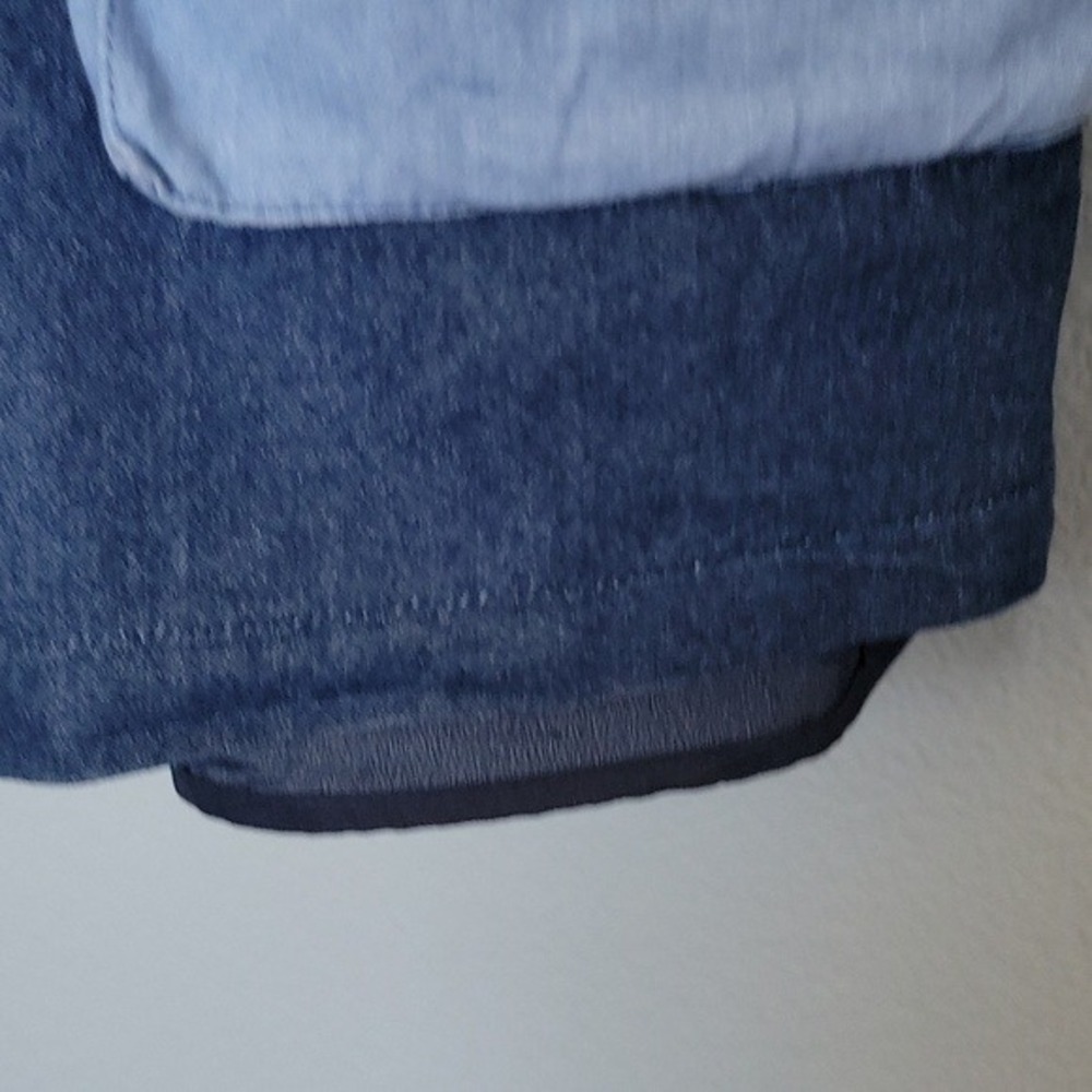 L'atiste 90's Y2K Summer Patchwork Sleeveless Denim Chambray Romper Jrs. Large - Picture 10 of 10